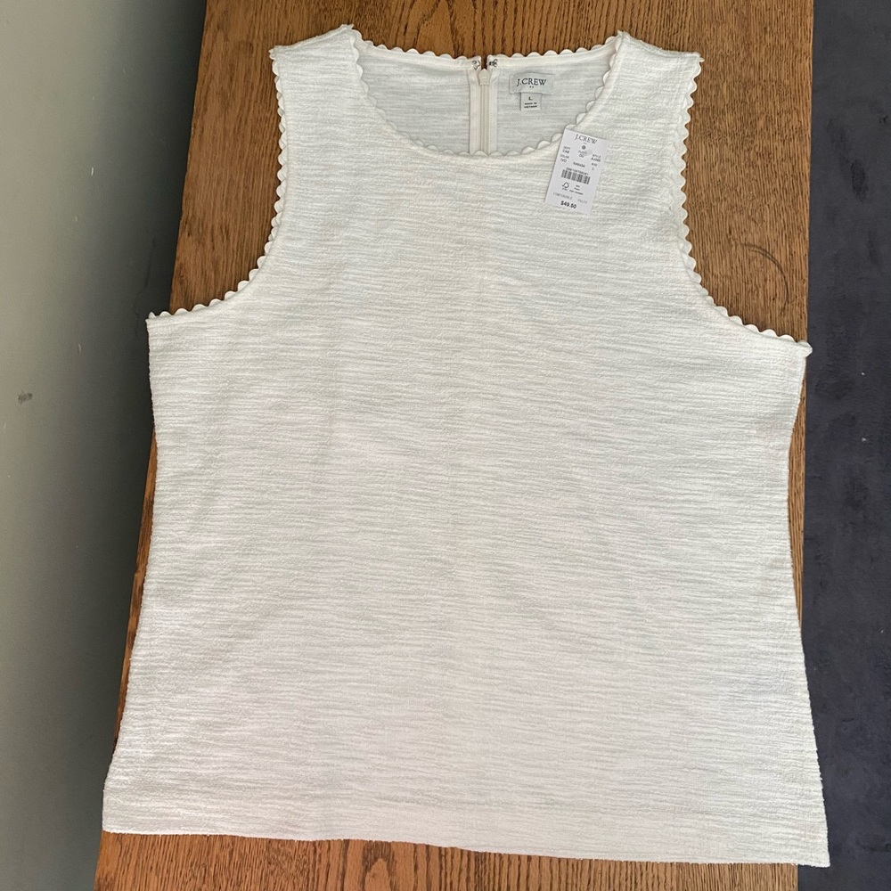 NWT White Scallop JCrew Tank Top
